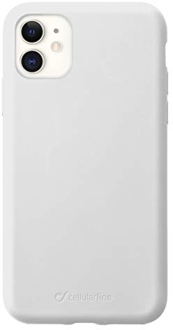 cellularline Sensation Weiß Backcover Soft Touch Silikon Case Cover mit weichem kratzfestem Mikrofaser-Innenfutter passend für Apple iPhone 11