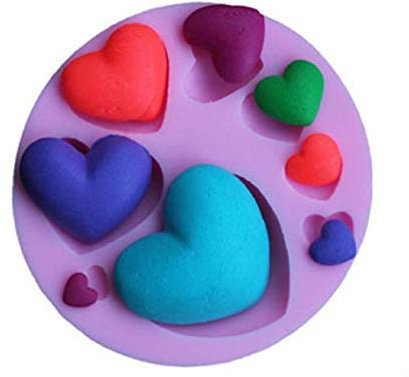 Stampo in silicone a forma di 8 cuori diverse dimensioni DIY fai da te calchi stampino decorazioni romantiche sapone gesso resina bomboniere dolci