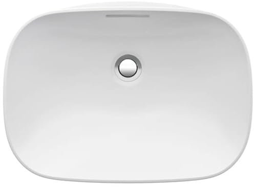 Laufen INO Halbeinbau-Waschtisch, ohne Hahnloch, mit Überlauf, 500x365, weiß, Farbe: Weiß - H8173020001091