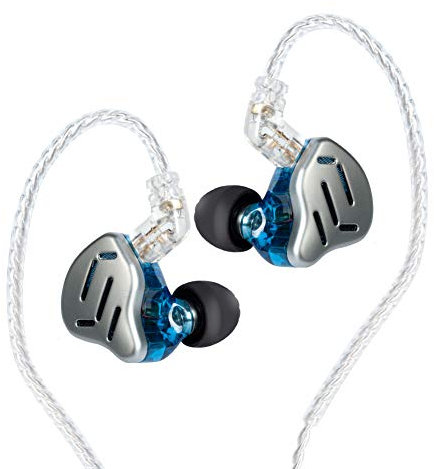 KZ ZAX 1DD 7BA HIFI Auricolari in ear monitor per musicisti, con driver ibrido in metallo, con cavo rimovibile, senza microfono, colore blu