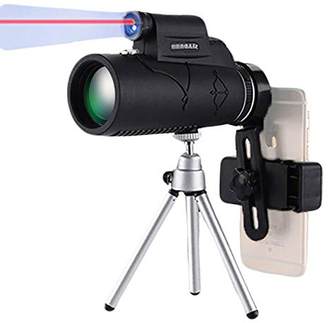 Telescopio Zoom 12 x 50 HD con trípode para fotos con smartphone con LED y láser - Pajita estrellas