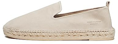 FRED MARTIN COLLECTION, Herren Espadrilles aus Wildleder mit Jutesohle und Lederausstattung, Größe 44, Banana Suede Beige