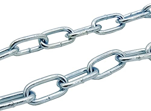 Schweißkette ø 2mm Eisenkette Form-A Stahl verzinkt Rundstahl-Kette Ringkette DIN 5685-2 Belastbarkeit 20 kg