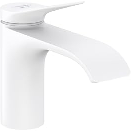 hansgrohe Vivenis 75010701 Moderne Waschbeckenarmatur mit 1 Griff, 1 Loch, 15,2 cm hoch, Mattweiß