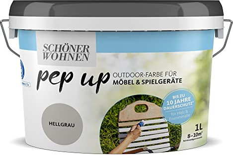 Pep up Outdoor-Farbe f. Möbel & Spielgeräte 1 Liter (Hellgrau)