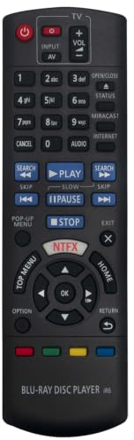 N2QAYB001031 Replacement Remote Control Fit for Panasonic Blu-ray Disc DVD Player DMP-BDT270 DMP-BDT280