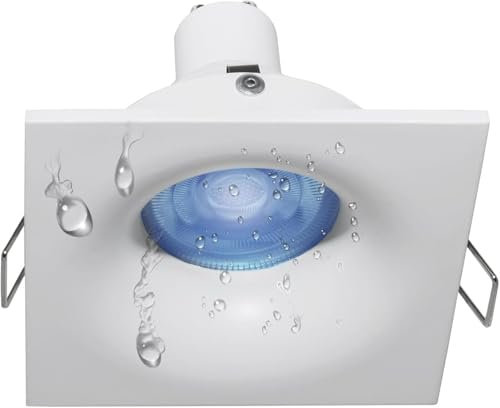 Planetitaly Faretto LED SMART WiFi Dimmerabile incasso controllo vocale smartphone APP luce RGB CCT da 2700K a 6500K cromoterapia box doccia bagno centro estetico 230V (Quadrato)