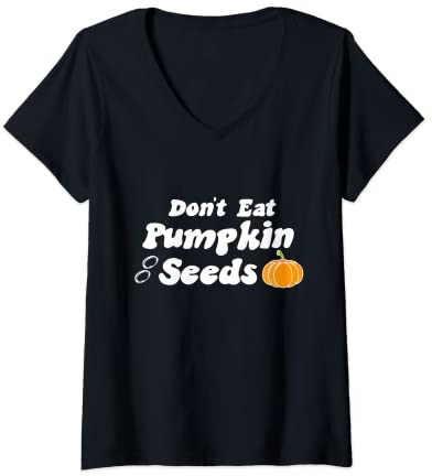 Damen Kürbissamen nicht essen T-Shirt mit V-Ausschnitt