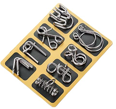 bingfeng Metall-IQ-Puzzle-Set 8-teilig,Brain Teaser Metal Wire Puzzles Magic Trick Toy | for Family Party Kids Adult Challenge, Geschenke für Weihnachten, Neujahr, Geburtstag