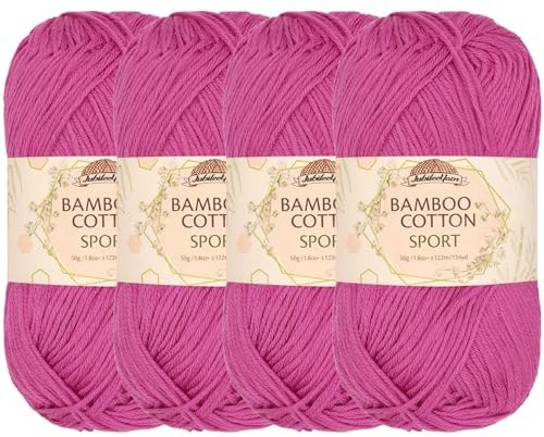 JubileeYarn Bamboo Cotton Sport Yarn - 50g/Skein - Vermillion City - 4 Skeins