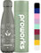 Proworks Edelstahl Trinkflasche | 24 Std. Kalt und 12 Std. Heiß - Vakuum Wasserflasche - Isolierflasche für Sport Laufen Fahrrad Yoga und Camping - 500ml - Schwerkraftgrau - Boho Frühling