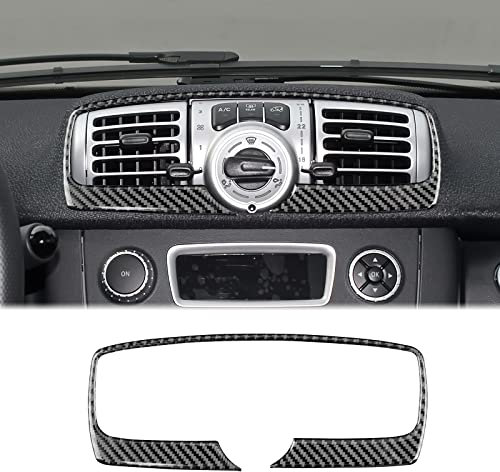 KUNGKIC Kohlefaser Auto Zentrales Bedienfeld Luftauslass Aufkleber Dekorative Innenbereich Compatible with Mercedes Benz Smart 451 Fortwo 2011-2015 Zubehör AC-Entlüftung (Schwarz)