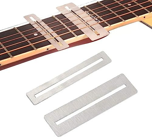 Protezione per Tastiera Chitarra, Protezione Tastiera Chitarra, Tastiera Fret Protettore, Tasti Strumento di Livellamento, Levigatura per Tasti per Chitarra in Acciaio Inossidabile, 2 Pezzi