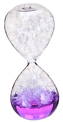 Fenteer Blase singende Sanduhr aus Glas, flüssige Bewegung, Timer, handgefertigt, Geburtstagsgeschenke, Kristall-Sanduhr für Kinder, Kinder, Wohnzimmer, Büro, Violett