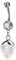 beyoutifulthings Bauch-nabelpiercing Halb-Edelstein Tropfen-Anhänger Bergkristall Weiß Nabel-Piercing Chirurgenstahl Bananabell Stab-länge 10-mm