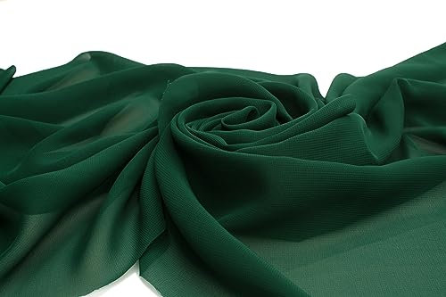 Mousseline lisse, tissu aéré, voile 50 x 150 cm (Bouteille verte)