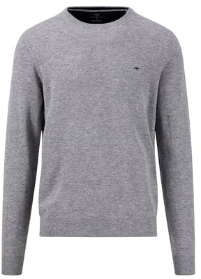 FYNCH-HATTON O-Neck Pullover aus Merino-Kaschmir Silver/XL