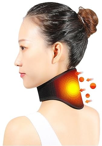 MAGNICROP Heated Neck Support Heating Neck Support Wrap Physical Heated Brace Adjustable Ergonomic Cervical Collar for Men and Women
