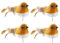 M1SS 4 Pieces Robin Bird Christmas Decoration Very Cute Artificial Feather Xmas Tree Decoration Craft Garland Decoration Little Bird Ornaments Fake Bird Décor Home Garden Tree Spring Ornament