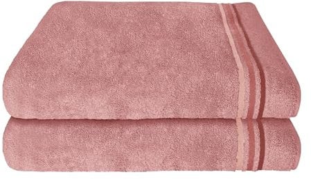 Schiesser Frottier Duschtuch Skyline Color im 2er Set | 100% Baumwolle aus nachhaltiger Produktion | saugstark, weich, farbecht | 70x140cm | Altrosa