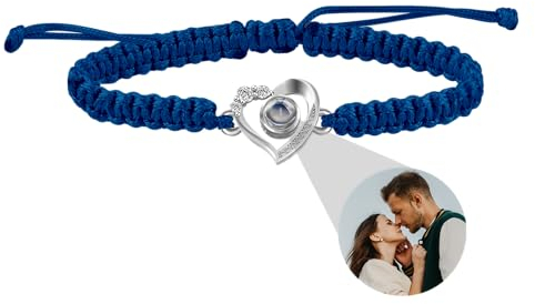 Benutzerdefinierte Armbänder mit Bild innen, personalisierte Fotoprojektionsarmbänder, Bildarmband mit personalisiertem Foto, individuelle Fotogeschenke für Frauen/Männer/Familie/Paar/Freunde