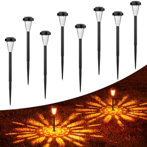 FIFlying Luces Solares Para Jardín - 8 Pack Llama Saltando, IP65 Impermeable LED Exterior Para Patio, Césped, Entrada, Pasarela