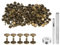 QUARKZMAN 100 Juegos Remaches de Cuero 8 x 9 mm Remaches de Metal de Doble Tapa Broches de Presión Sujetadores con 3 Herramientas de Instalación para Cuero Manualidades Bronce