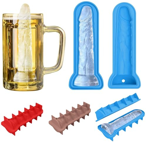 2024 New Adult Prank Ice Cube Novelty Ice Cube Tray Prank Silicone Ice Cube for Whiskey Cocktails Making Ice Cubes and Fun Iced Coffee Cubes for Party Gifts for Men Women UK Sales (Blue)