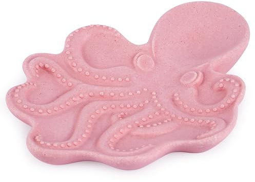 ZAWUU Badezimmer-Zubehör-Set, 3-teilig, Kunstharz, Ozean-Tiere, Themen-Optik, Kommode, Arbeitsplatte, Zubehör-Set mit Lotionspender, Seifenpumpe, Wasserbecher oder Zahnbürstenhalter (Octopus