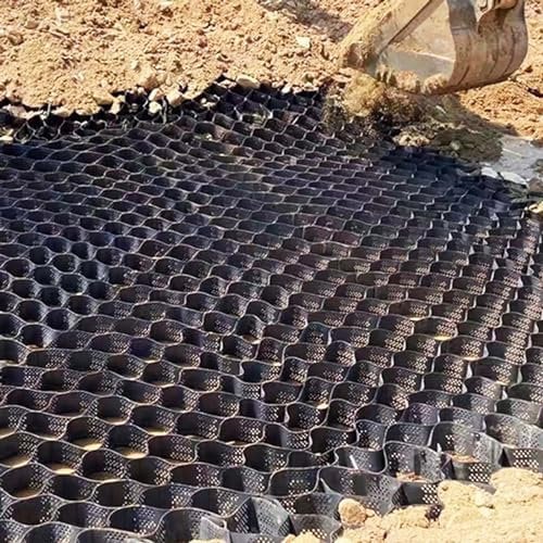 QHZYMX Geo-Gitter Schneidbares Bodengitter für Kiesweg, Flussufer Erosionsschutzgitter 4 Zoll dick, Bodenpflastergitter für Gehweg Unterbau Arbeit (Color : Tall 3.9In/10cm, Size : 19.7x26.2ft/6x8M)