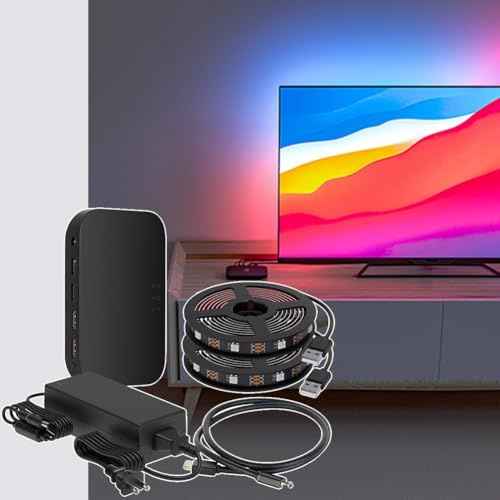 Led lights tv,tv light,led lights for tv TV Streaming Ambient Sync Light Kit with Dolby Follow Screen Support, Light Pollution Light Strip tv backlight for Room Home Kitchen Decor Party(For tv 98~118i