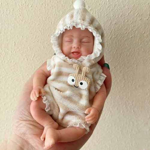 Aniiyy Bambola in silicone pieno realistica,6 pollici Mini Babies Girl,Bambola morbida per bambini