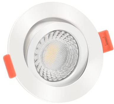 luxvenum Smart Home LED Einbaustrahler 24V 6W - 1x dimmbare LED Deckenleuchte extra flach nur 25mm, 60° Abstrahlwinkel, 90 CRI, Deckenspots für Flur, Wohnzimmer, Küche, Farbe Weiß, 3000K
