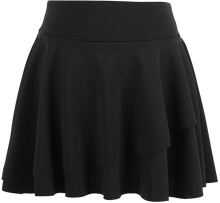 Bezioner Faldas Tenis Niña Plisada Falda Pantalon Deporte con Interior Shorts y Bolsillos Golf Pantalones con Falda para Niñas Negro XXL(13-15 años, 150-165 cm)