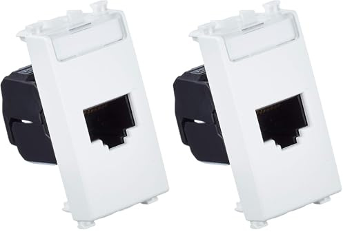 Vimar 19339.11.B Presa Rj45 Netsafe Cat 5E UTP, Bianco (Confezione da 2)
