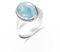 HIMALYA QUARTZ Ring Verlobung Damen 925 Silber Mit Stein Larimar Oval 10x12mm Edilstein Herren Vintage Boho Stil HQ-SR58-LRMR-9