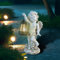 Tuzsocr Solar Engel Gartenstatuen - Schutzengel-Figur mit LED Solar Laterne,Grablicht Outdoor-Deko,Wetterfest Grabschmuck für Friedhof,Engel Skulptur Deko Rasen,Hof,Terrasse,Fensterbank, 33cm (Stil 2)