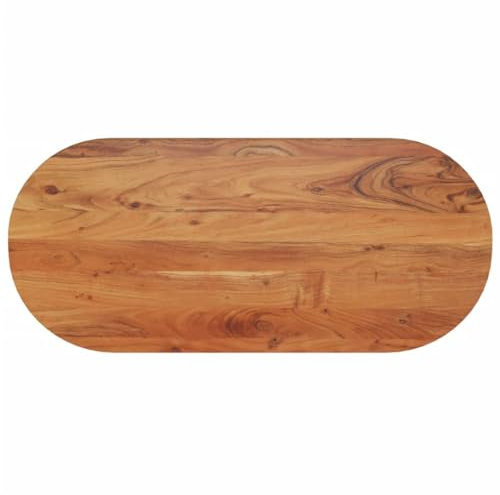 Fasba Tischplatte 90x40x2,5 cm Oval Massivholz Akazie, Ersatztischplatte Platte für Esstisch Couchtisch Gartentisch