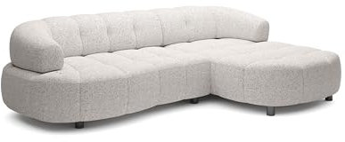 DomoHome ECKSOFA WESPER S - Eckcouch Mit Elektrischer Sitzverstellung, L-förmig, Freistehend, Relaxfunktion, Avangarde Collection, 183x284x79 cm Rechte Seite Asche