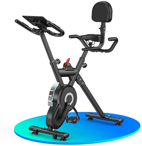 Heimtrainer Fahrrad – Leises Ergometer Fitnessbike mit 12-stufigem Magnetwiderstand & LCD-Display, Für Körpergrößen bis 195 cm, Verstellbarer Sitz & Griff, Heimtrainer für Zuhause