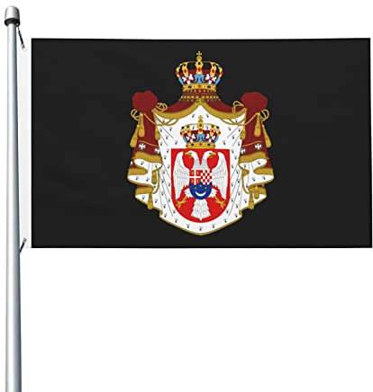 Banderas del Reino de Yugoslavia para exteriores, de 90 x 150 cm, de poliéster resistente y de doble cara, para el hogar, el patio, el festival, la decoración del jardín al aire libre, banderas de bie