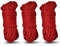 Mehrzweck Abspannseile Wäscheleinen Kordel Kit - Komfort Baumwollkordel, Robustes Kletterseil,8mm Mehrzweckseil Paracord für Zelt Camping Wandern Outdoor, DIY, Dekoration (3x10m, Rot)