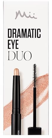 Mii Cosmetics Dramatic Eye Mascara & Eyeshadow Duo | Makeup Gift Set for Women | Creamy Eyeshadow Stick & Lengthening Mascara | Professional Eye Make Up Set, Makeup Bundle for Gifting | Golden Blush