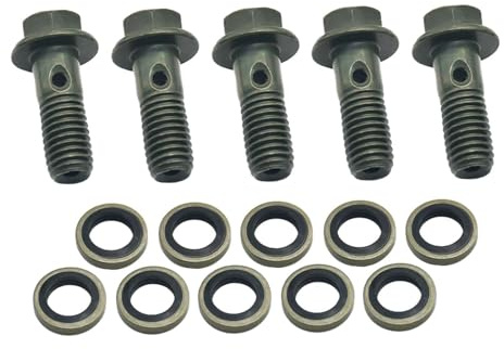 wueiooskj Banjo Schraube, Rohrschraube, Direkter Ersatz, entwickelt für Bremsleitungsanwendungen und Motorwartung, Bremszylinder Ölschlauchschraube Banjo, 8 mm