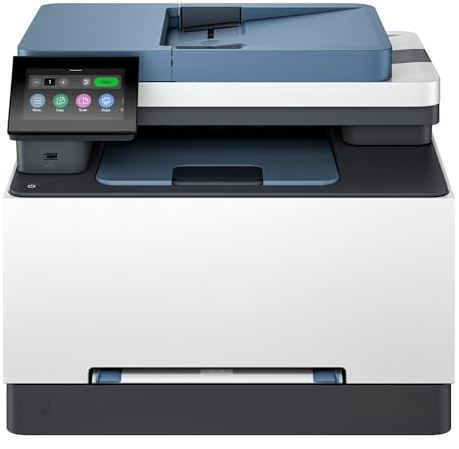SIMPLETEK - Farblaser-Multifunktionsdrucker mit 25 Seiten/Min. | Scannen und Kopieren von Faxen | Automatischer Duplex für 50 Blatt, WLAN, Ethernet