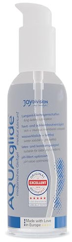 Joydivision Original AQUAglide 125 ml Gleitgel Natural, Kristallklares & Veganes Gleitmittel, pH-optimiert und latex- Kondom -kompatibel