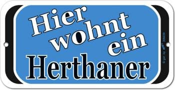 Türschild - Hier wohnt ein Herthaner - 308239 - Gr. ca. 14,5 x 7,5 cm - Kunststoffschild