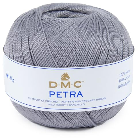 DMC Petra Yarn, 100% Cotton, Dark Grey, Size 5