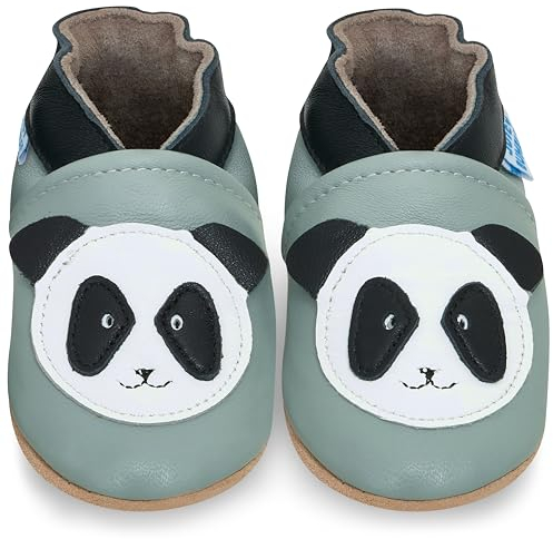 Juicy Bumbles Chausson Bebe Fille Chaussons Cuir Souple Bébé Panda 18-24 Mois