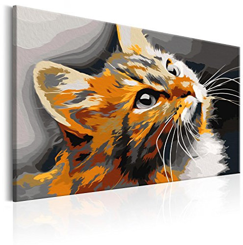murando - Peinture par Numéros Adulte DIY 50x40 cm - Avec Cadre, Peintures Acryliques et Pinceaux - Tableau à Faire Soi-Même Loisir Créatif Maison Décoration Murale - Chat n-A-0196-d-a